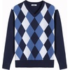 image:imageCOOFANDY Mens V Neck Sweater Lightweight Knitted Pullover SweatersBluediamond Pattern