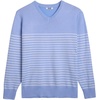 image:imageCOOFANDY Mens V Neck Sweater Lightweight Knitted Pullover SweatersBluestriped