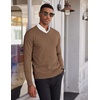 image:imageCOOFANDY Mens V Neck Sweater Lightweight Knitted Pullover SweatersBrown