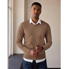 image:imageCOOFANDY Mens V Neck Sweater Lightweight Knitted Pullover SweatersBrown