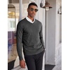 image:imageCOOFANDY Mens V Neck Sweater Lightweight Knitted Pullover SweatersDark Grey