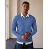image:imageCOOFANDY Mens V Neck Sweater Lightweight Knitted Pullover SweatersDenim Blue