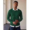 image:imageCOOFANDY Mens V Neck Sweater Lightweight Knitted Pullover SweatersGreen
