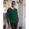 image:imageCOOFANDY Mens V Neck Sweater Lightweight Knitted Pullover SweatersGreen
