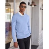 image:imageCOOFANDY Mens V Neck Sweater Lightweight Knitted Pullover SweatersLight Blue