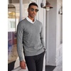 image:imageCOOFANDY Mens V Neck Sweater Lightweight Knitted Pullover SweatersLight Grey