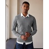 image:imageCOOFANDY Mens V Neck Sweater Lightweight Knitted Pullover SweatersLight Grey