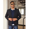 image:imageCOOFANDY Mens V Neck Sweater Lightweight Knitted Pullover SweatersNavy Blue