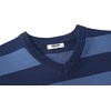image:imageCOOFANDY Mens V Neck Sweater Lightweight Knitted Pullover SweatersNavystriped