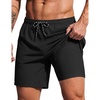 image:imageCOOFANDY 2 in 1 Mens Swim Trunks 7 Inch Quick Dry Board Shorts Beach Swim Shorts Bathing Suit with Compression LinerBlack