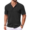 image:imageCOOFANDY Men Casual Button Down Shirts Short Sleeve Summer Beach Shirt Fashion Camp TopsBlack