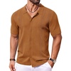 image:imageCOOFANDY Men Casual Button Down Shirts Short Sleeve Summer Beach Shirt Fashion Camp TopsCaramel