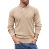 image:imageCOOFANDY Men Quarter Button Sweater Long Sleeve Henley Waffle Knit Pullover  3 Button Mock Neck Casual Dressy Slim Fit Fall Winter Tops Stand Collar Business Office Ribbed Cuffs Warm Cozy LayeringApricot