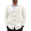 image:imageCOOFANDY Mens Cardigan Sweater Long Sleeve Lightweight Casual V Neck Button Down Knitted Sweater with PocketsIvory