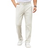 image:imageCOOFANDY Mens Casual Chino Pants Elastic Waist Lightweight Trousers ClassicFit Business Dress Pants with PocketsBeige