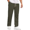 image:imageCOOFANDY Mens Casual Chino Pants Relaxed Fit Drawstring Elastic Waist Lightweight Pant Twill Pleated TrousersArmy Green