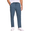 image:imageCOOFANDY Mens Casual Cotton Pants Regular Fit Elastic Waist Drawstring Twill Pants Straight Leg Chino PantsSlate Blue