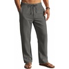 image:imageCOOFANDY Mens Casual Linen Pants Elastic Waist Drawstring Yoga Beach Pants Lightweight Loose Fit Trousers with PocketsDark Grey