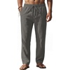 image:imageCOOFANDY Mens Casual Linen Pants Loose Fit Elastic Waist Drawstring Lightweight Pant Summer Beach TrousersDrak Grey