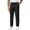 image:imageCOOFANDY Mens Casual Pants Drawstring Elastic Waist Chino Pants Straight Leg Slacks Cotton Twill Trousers with PocketsBlack