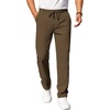 image:imageCOOFANDY Mens Casual Pants Elastic Waist Chino Pants Lightweight Drawstring Pants with PocketsBrown