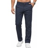 image:imageCOOFANDY Mens Casual Pants Elastic Waist Flat Front Dress Slacks Regular Fit Stretch Golf Pants Work Office TrousersDeep Blue