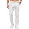 image:imageCOOFANDY Mens Casual Pants Elastic Waist Flat Front Dress Slacks Regular Fit Stretch Golf Pants Work Office TrousersWhite