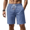 image:imageCOOFANDY Mens Casual Shorts 9 Summer Beach Shorts Drawstring Elastic Waist Shorts with PocketsBlue