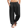 image:imageCOOFANDY Mens Cotton Linen Pants Casual Harem Pants Elastic Waist Beach Boho Yoga TrousersBlack