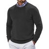 image:imageCOOFANDY Mens Crewneck Sweater Pullover Knit Sweater Lightweight Sweaters with Ribbing EdgeDark Gray