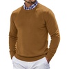 image:imageCOOFANDY Mens Crewneck Sweater Pullover Knit Sweater Lightweight Sweaters with Ribbing EdgeLight Brown