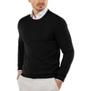 image:imageCOOFANDY Mens Crewneck Sweaters Long Sleeve Dress Knit Sweater Lightweight Slim Fit Pullover SweatersBlack