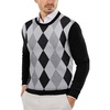 image:imageCOOFANDY Mens Crewneck Sweaters Long Sleeve Dress Knit Sweater Lightweight Slim Fit Pullover SweatersBlack Argyle