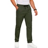 image:imageCOOFANDY Mens Drawstring Casual Pants Cotton Twill Elastic Waist Chino PantsOlive Green