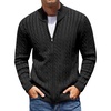 image:imageCOOFANDY Mens Full Zip Cardigan Sweater Slim Fit Cable Knitted Zip Up Sweater with PocketsBlack