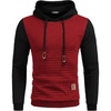 image:imageCOOFANDY Mens Hooded Sweatshirt Casual Long Sleeve Drawstring Waffle Knit Pullover HoodiesPat 1redblack