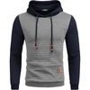 image:imageCOOFANDY Mens Hooded Sweatshirt Casual Long Sleeve Drawstring Waffle Knit Pullover HoodiesPat 2light Graynave Blue