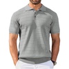 image:imageCOOFANDY Mens Knit Polo Shirt Short Sleeve Vintage Textured Casual Golf Shirts Summer Beach TopLight Gray