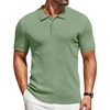 image:imageCOOFANDY Mens Knit Polo Shirts Short Sleeve Casual Textured Polo T Shirt Summer Ribbed Collared Golf ShirtsLight Green
