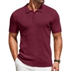 image:imageCOOFANDY Mens Knit Polo Shirts Short Sleeve Casual Textured Polo T Shirt Summer Ribbed Collared Golf ShirtsWine Red