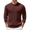 image:imageCOOFANDY Mens Knit Polo Sweater Long Sleeve Polos Lightweight Casual Dress Pullover SweatersCoffee