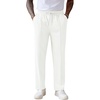 image:imageCOOFANDY Mens Knit Sweatpants Lightweight Open Bottom Casual Pants Drawstring Jogger Yoga Pants with PocketsWhite
