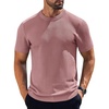 image:imageCOOFANDY Mens Knit TShirts Short Sleeve Crewneck Shirt Casual Textured Pullover TeesPink