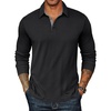 image:imageCOOFANDY Mens Long Sleeve Polo Shirts Classic Casual Button Polo Tee Lightweight Collared Golf Shirt02black