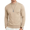 image:imageCOOFANDY Mens Mock Turtleneck Ribbed Knit Pullover Sweater Casual Lightweight Slim fit Dress Sweater TeeBeige