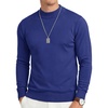 image:imageCOOFANDY Mens Mock Turtleneck Ribbed Knit Pullover Sweater Casual Lightweight Slim fit Dress Sweater TeeRoyal Blue