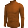 image:imageCOOFANDY Mens Mock Turtleneck Slim Fit Pullover Sweater Casual Basic Knitted Thermal SweatersLight Brown