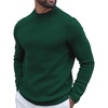 image:imageCOOFANDY Mens Mock Turtleneck Sweater Long Sleeve Knitted Slim Fit Casual Half Neck Pullover SweatersLake Green