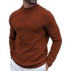 image:imageCOOFANDY Mens Mock Turtleneck Sweater Long Sleeve Knitted Slim Fit Casual Half Neck Pullover SweatersTerracotta