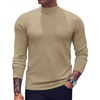 image:imageCOOFANDY Mens Mock Turtleneck Sweaters Long Sleeve Casual Knit Shirts Half Neck Thermal Lightweight Pullover SweaterKhaki